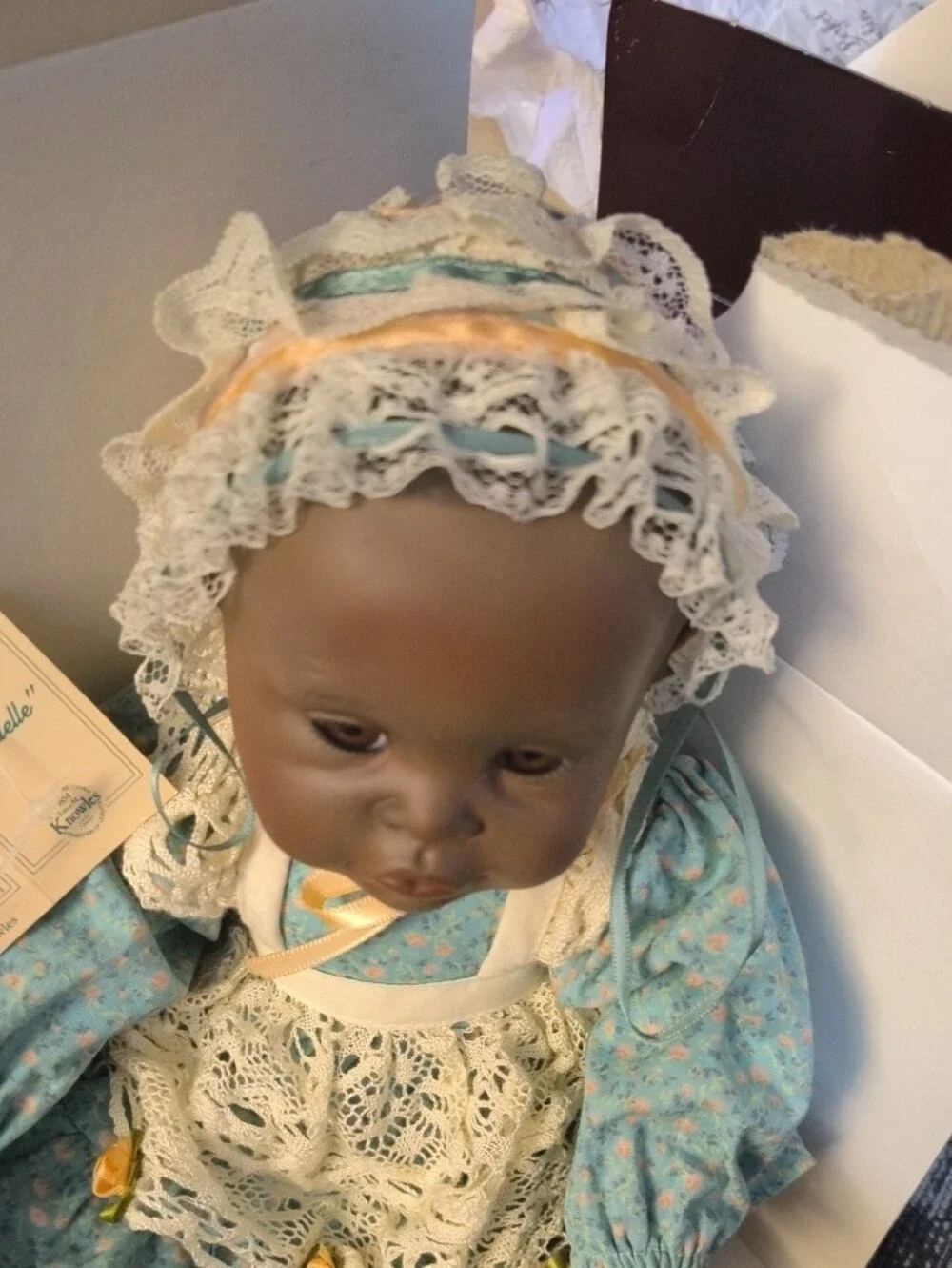 1991 Picture Perfect Knowles 'Danielle' Porcelain Baby Doll / Vintage / Black